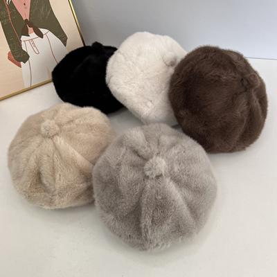 Women Winter Beret French Style Pure Color Keep Warm Daily Wear Photography Octagonal Cap Parties Travel Christmas Birthday New Year Hat