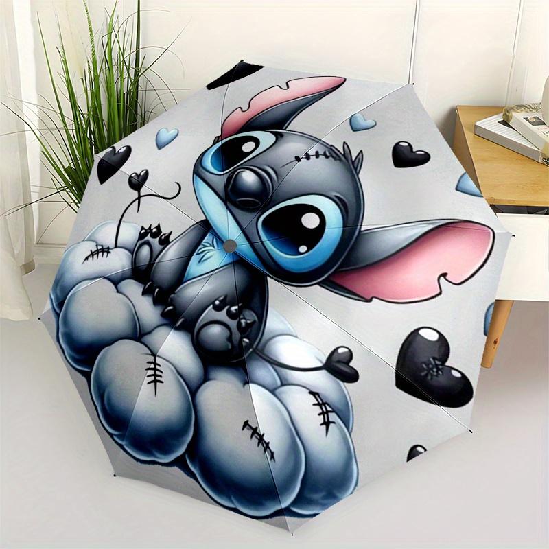 

Stitch,Cloud Themed folding umbrella, the best choice for gift giving, 8 ribs, casual, durable, lightweight and portable travel umbrella, su