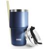 [Japan Exclusive] TYESO Tumbler with Straw, Water Bottle, Sports Bottle, Straw Bottle with Lid, Vacuum Insulated, 600ml, Vacuum Quencher, Thermos, Mul