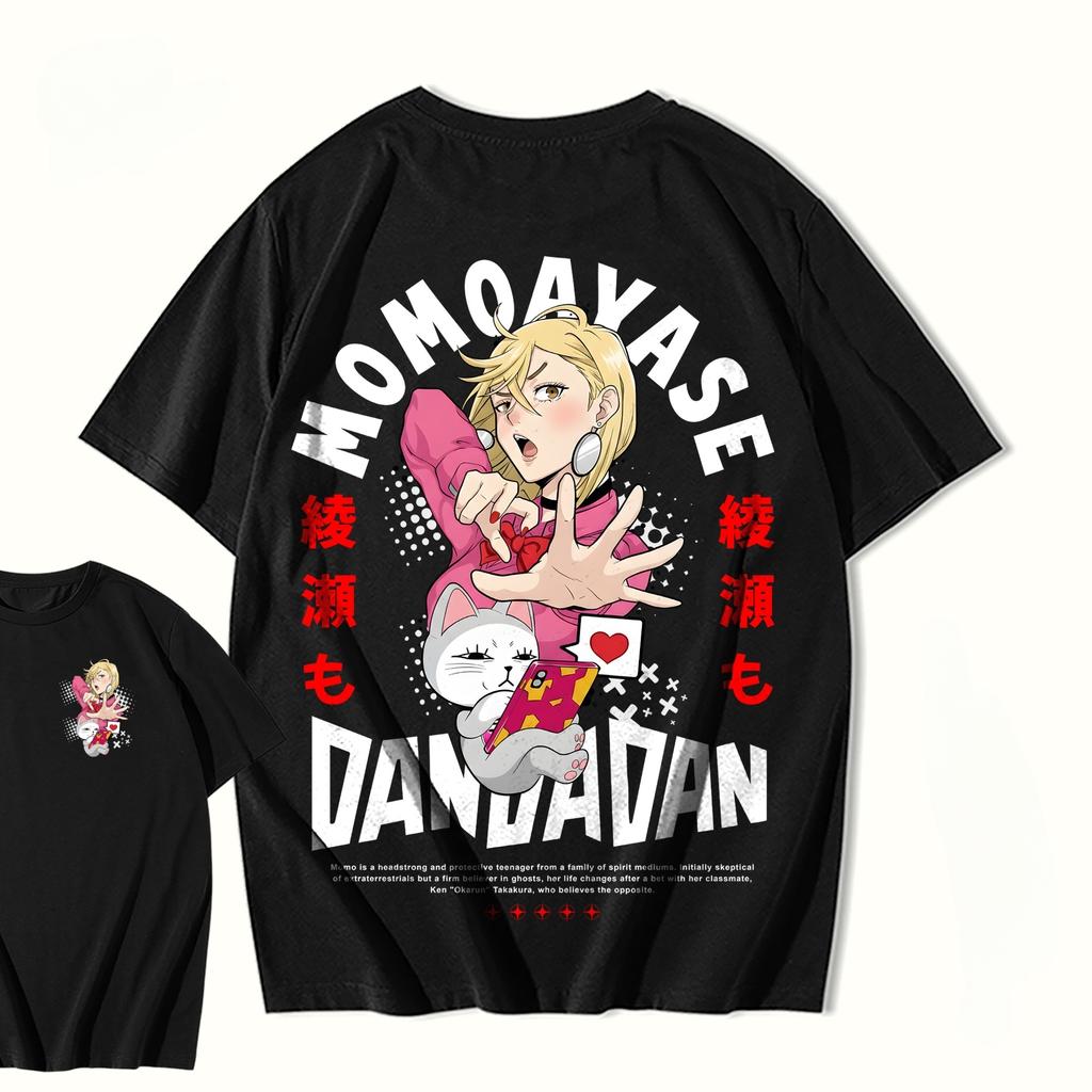 Anime DAN DA DAN Momo Ayase Graphic TShirt 100Cotton Oversized unisex Shirt Unisex Short Sleeve ONeck Women Fashion High Quality
