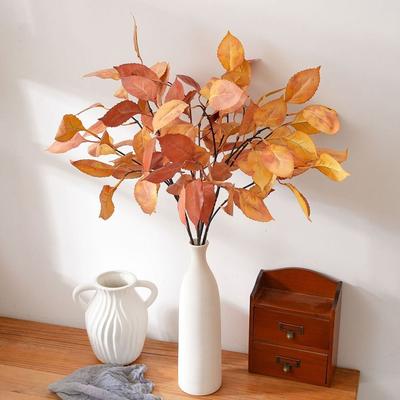 Lifelike Artificial Persimmon Leaves Luxury Realistic Fake Persimmon Leaves Handmade Artificial Plant Living Room Desktop