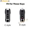 AABKR1 Leather Car Key Case Cover For Porsche Macan 911 Panamera Cayenne 2018 Replacement Boxster 986 987 981 Remote Fob Shell Keychain