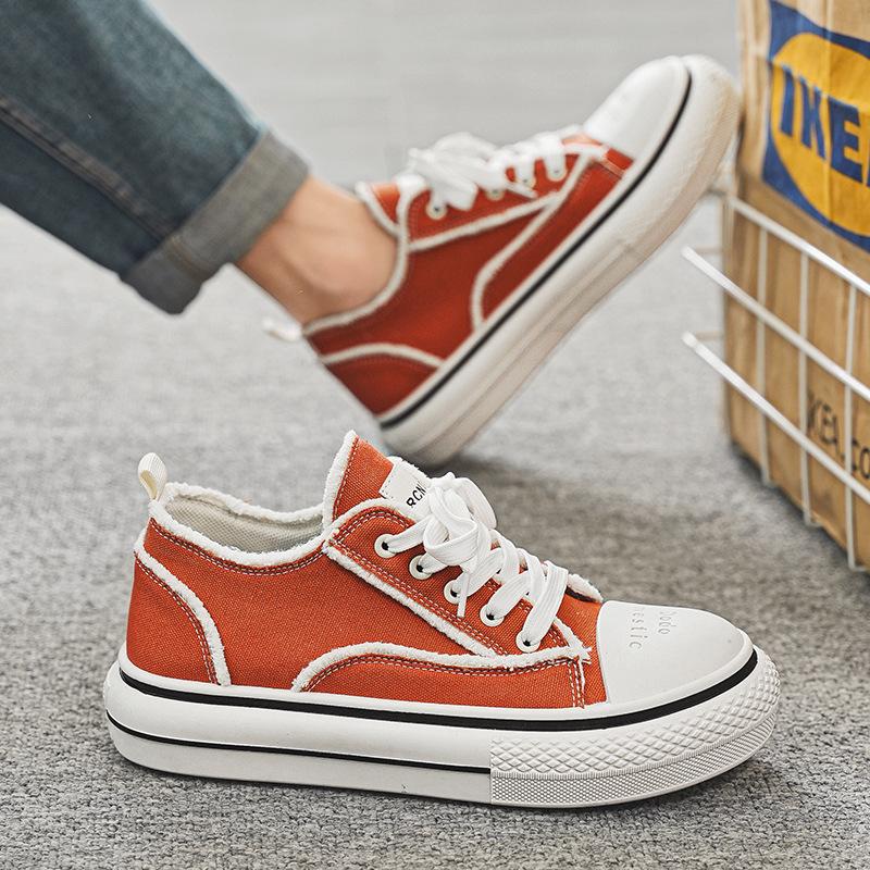 Fashion Couple'S Canvas Breathable Thick-Soled Heightening Board Shoes Daily Leisure Sports Men'S Shoes