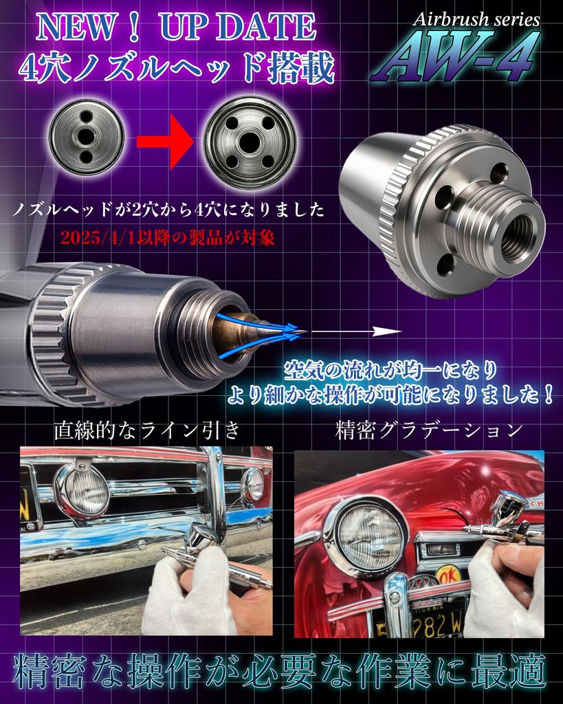 Airbrush Works Series med dyse Dyse Sentralisert luft for delikat og presis airbrush-kunst Jevn Presis og Bruk Dyse AW-4 Airbrush, AW-403,