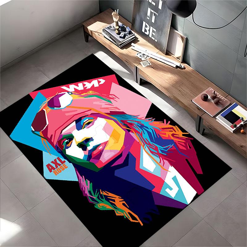 Colorful Pop Art Portrait Carpet suitable as a non-slip mat for the living room or bedroom sofa