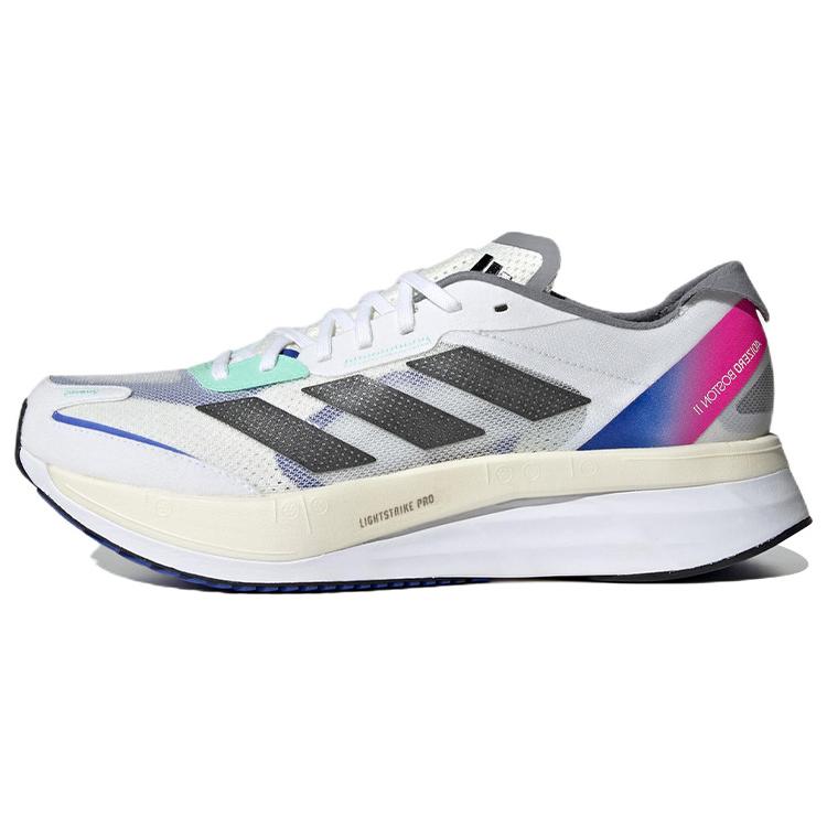 New Adidas Adizero Boston 11 'White Lucid Blue Fuchsia' HQ3693