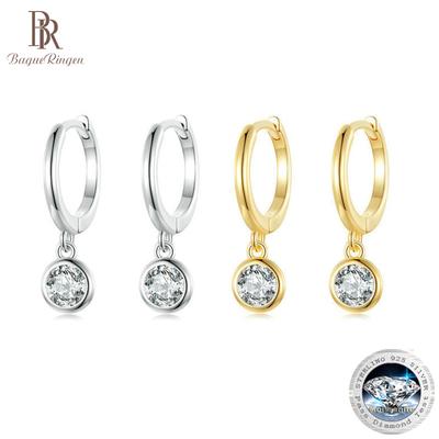 S925 Silber Damen Bubble Ohrstecker Einfache Hochzeit Mosan Diamant plattiert 14K Gold Ohrringe