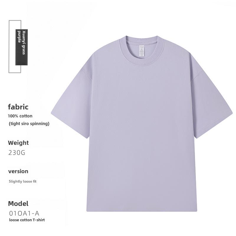 230g Combed Cotton Drop Shoulder Loose Fit Cultural T-Shirt with Embroidered Round Neck and Custom Printed Logo