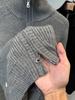 Men's Double Zipper High Neck Cardigan Knit Sweater - Autumn/Winter 2025 Trendy Casual Outerwear