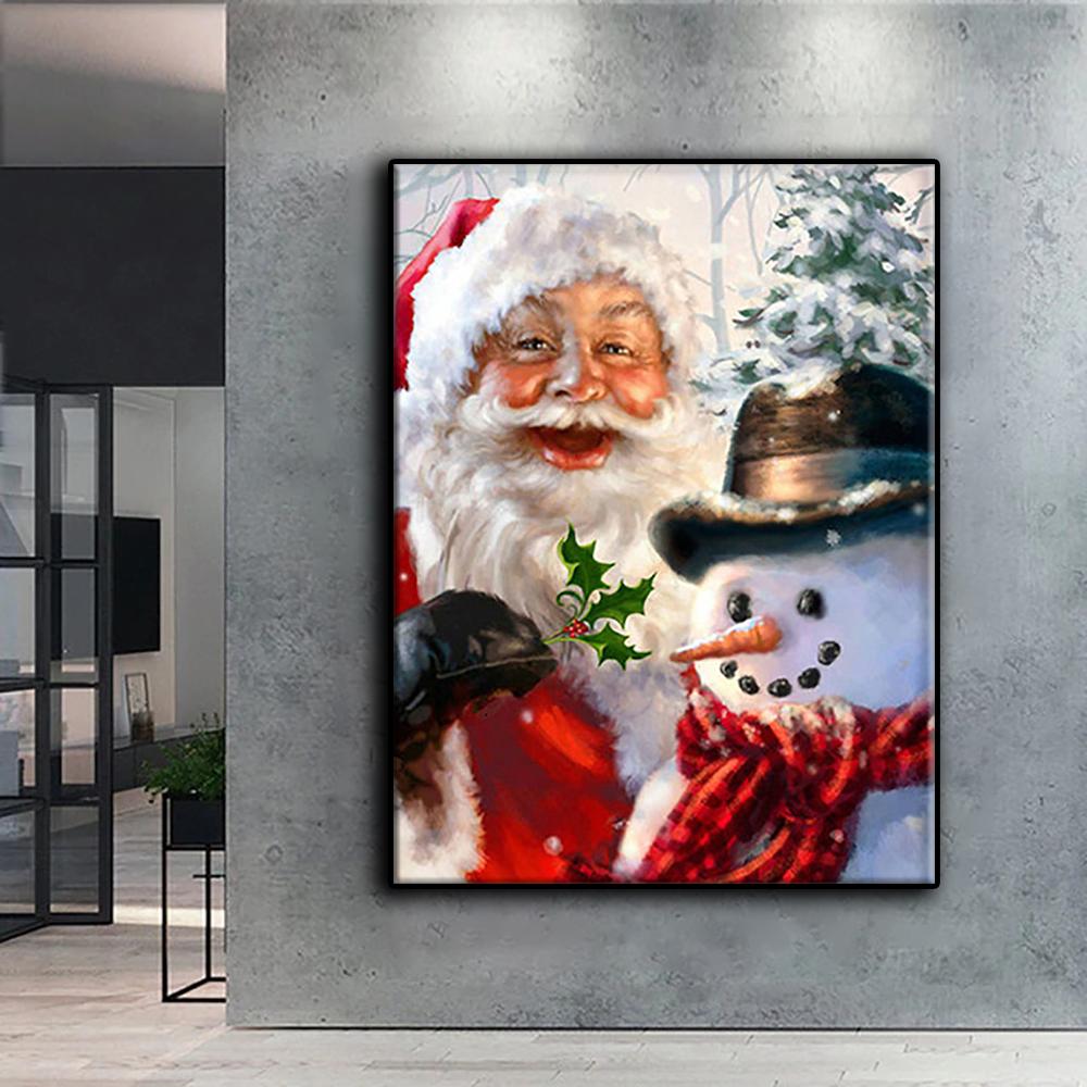 5D DIY Diamond Embroidery Christmas Tree Santa Snowman Diamond Painting Mosaic Home Decoration