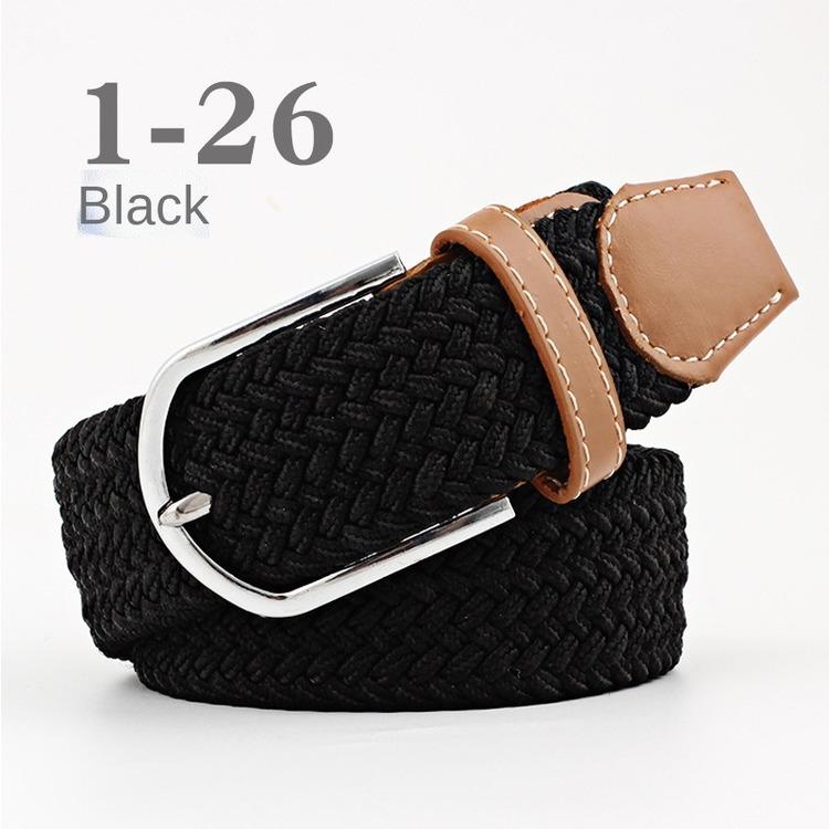2026 New Fashion High Quality Explosive Women's Canvas Belt Men's Elastic Belt Casual Stretch Woven Pin Buckle Belt