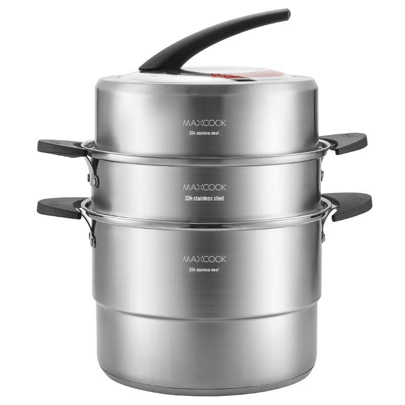 

MAXCOOK 304 Stainless Steel 3-Layer Steamer Pot