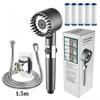 High Pressure Filter Shower Head 3 Modes One-key Stop Water Massage Clean Powerful Pressurized Shower Nozzle