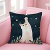 Anime Kwaii Plant Cats Cushion Cover Pillowcase Short Plush Invisible Zipper Room Sofa Cushion Cover