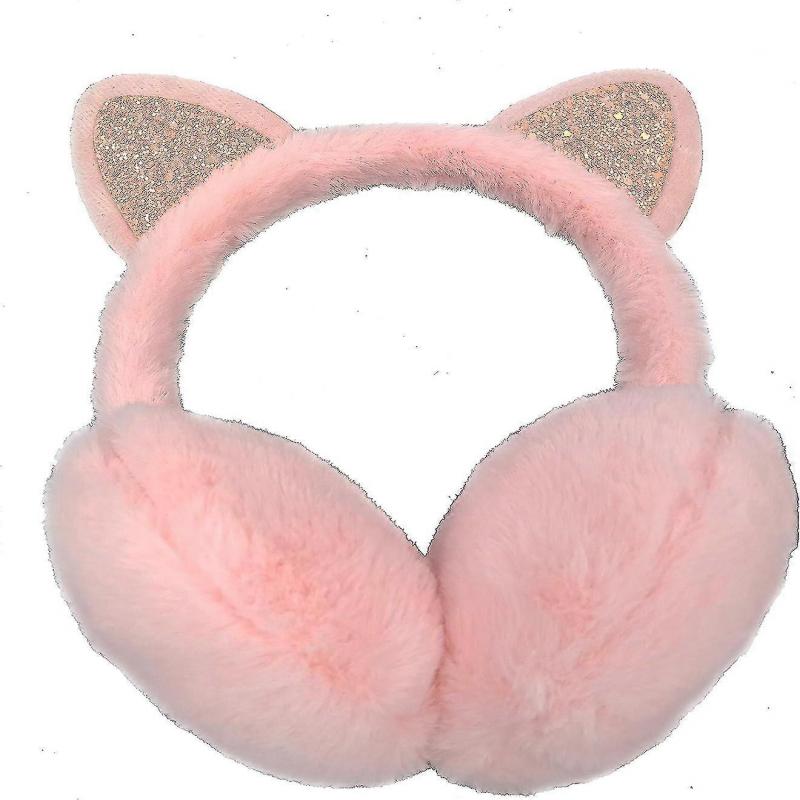 Dámske zimné teplé chrániče sluchu s mačacími ušami Roztomilé chrániče sluchu s mačacími ušami Pre dievčatá Nadýchané dámske čelenky Chrániče sluchu z umelej kožušiny Vonkajšie chrániče sluchu