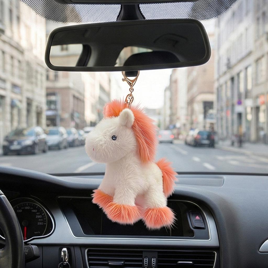 Zodiacal Horse Plush Key Holder Charm Soft And Lightweight Wallet Hanging Decoration Keyring For Purse or Backpack