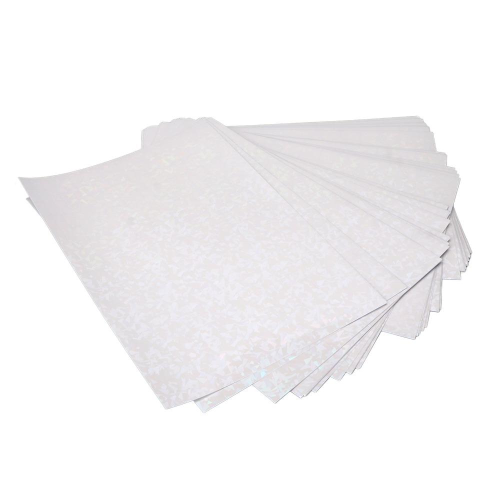 

50pcs Self-Adhesive Cold Laminating Sheets Waterproof A4 Holographic Laminate Advertising Fragment