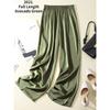 High Waisted Silk Drape Straight Leg Pants High Waist Silk Drooping Straight Pants