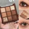 9 Colors Chocolate Eye Shadow Palette Pearly Matte Earth Color Eyeshadow Pallete Shiny Sequins Eye Pigments Lasting Makeup