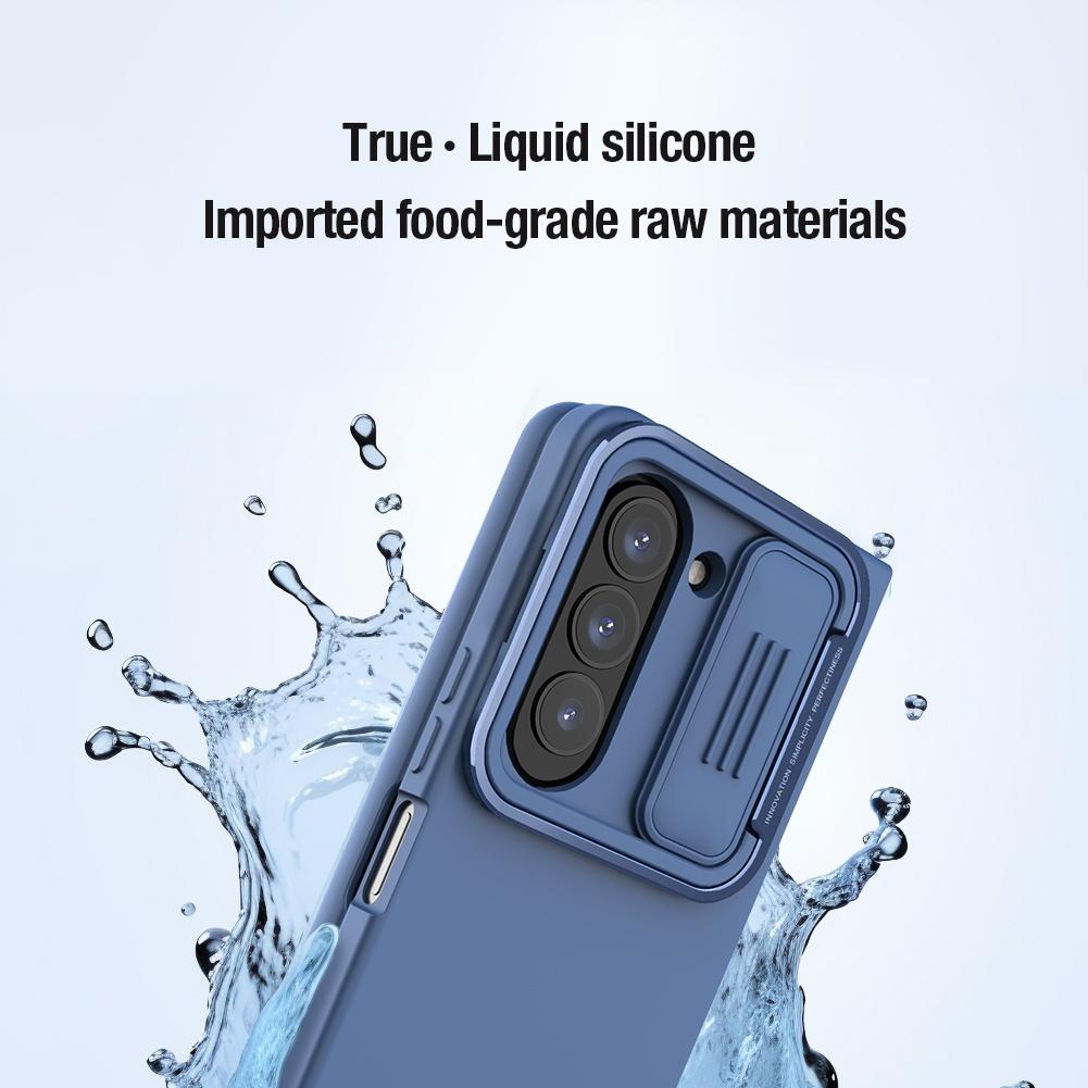 Nillkin CamShield Silky Case For Samsung Galaxy Z Fold 5 Camera Slider Liquid Silicone Shockproof Back Cover