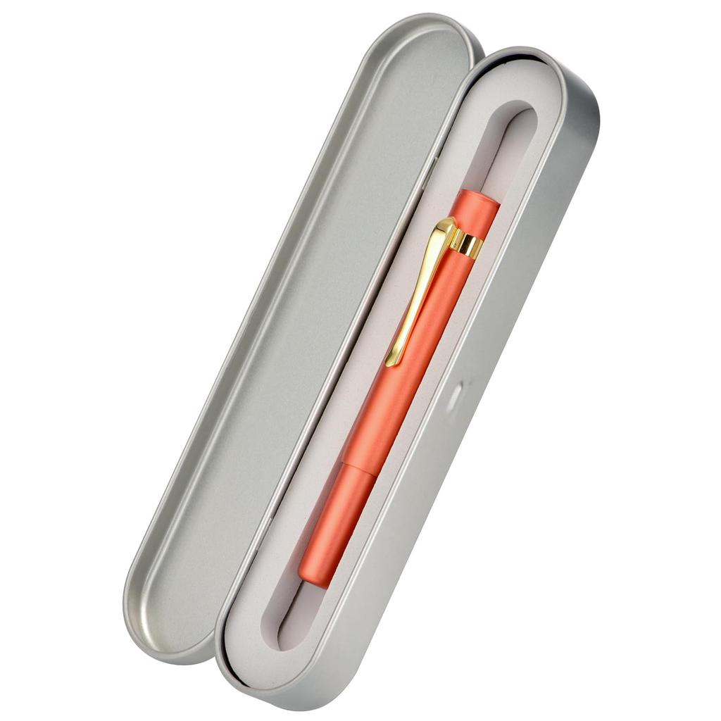 Hongdian M2 Mini Fountain Fine Soft Slim Pocket Travel Pen Pen, Orange, Nib, Nib, Aluminum,