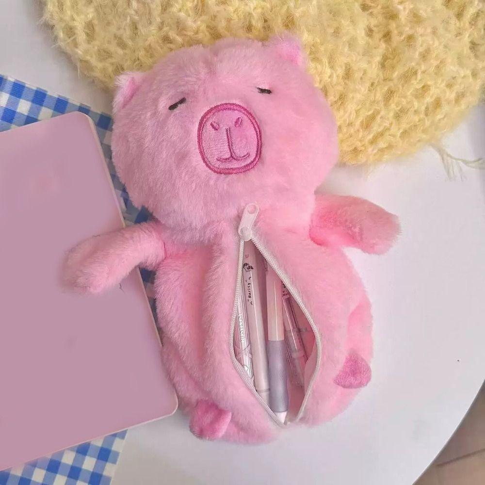 Large Capacity Pen Bag Capybara Toy Storage Bag High Quality Stationery Organizer  Gift