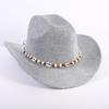 Popular European and American Classic Western Denim Straw Hat, Men's and Women's Fashion Outdoor Sunscreen Sequined Straw Hat
