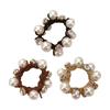3Pcs Imitation Pearls Hair Accessories Women Elastic Hair Ties With Beaded Design For Office Party Wedding Event