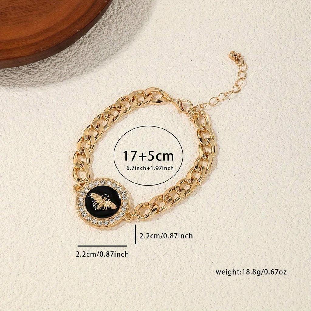 1pc New Dripping Oil Lion Head  Chain Bracelet