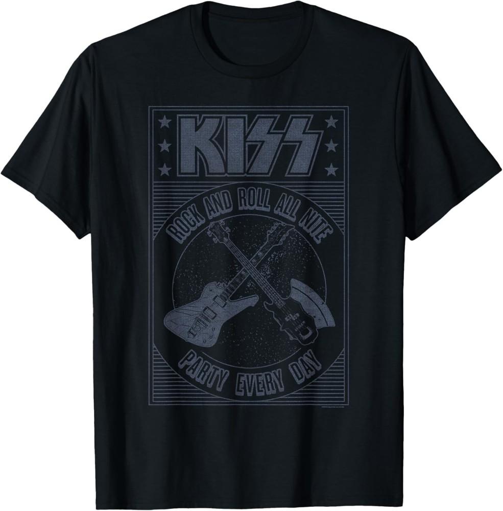 

KISS Men s Black Party Sports Unisex T-Shirt S