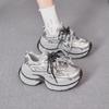 Augustine platform dad shoes women's 2025 new summer sports shoes retro silver gray casual running shoes