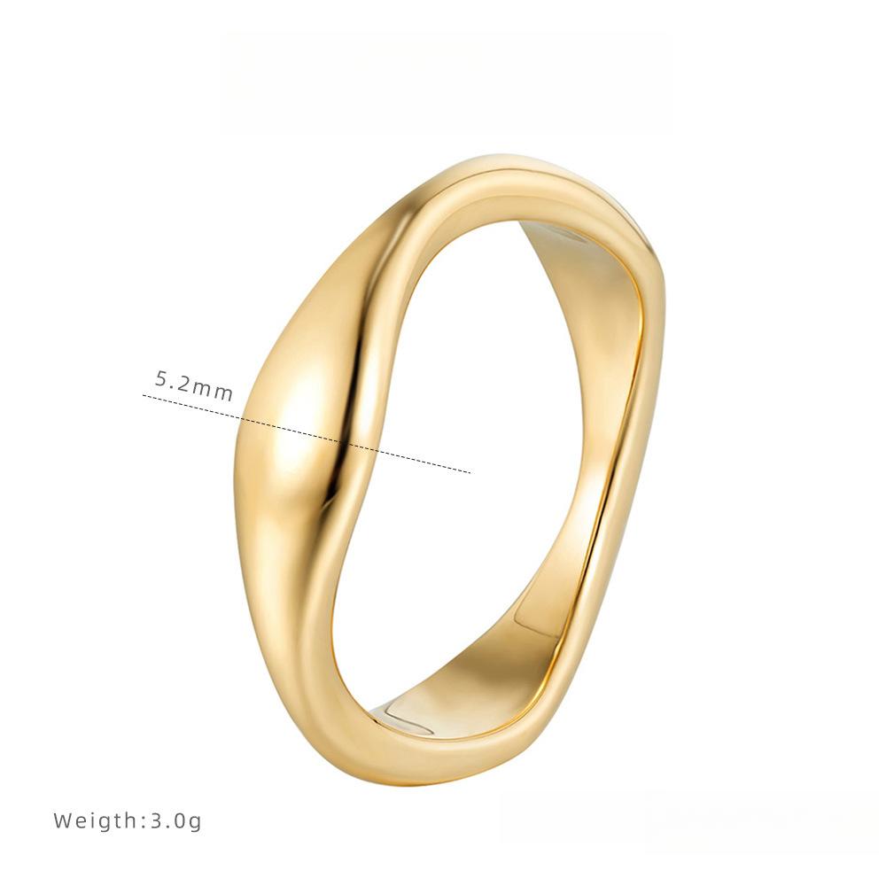 

Новое геометрическое бамбуковое кольцо с гальваническим покрытием, составленное из высококачественного элемента, кольцо, женское ювелирное изделие из титановой стали в стиле инс 6