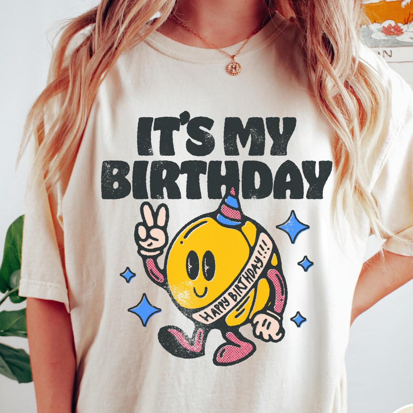 Retro Birthday Comfort Colors® T-Shirt, It s My Birthday Shirt, Vintage Birthday T-Shirt, Happy Birthday Shirt, Birthday Gift Graphic Tee S