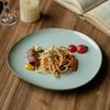 Japanese Retro Special-Shaped Plate Creative Irregular Plate Household Ceramic Plate Restaurant Pasta Plate Solid Color Plate