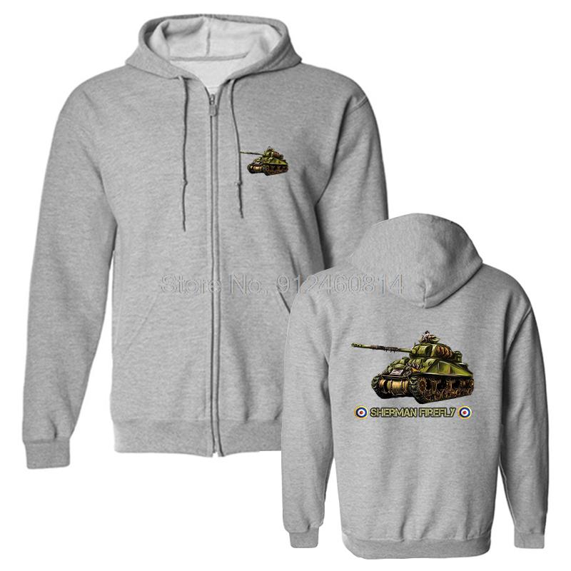 World War 2 British Army Tank Sherman Firefly Gift Hoodie Men Fleece Hoodies Hip Hop Hooded Sweatshirt Streetwear Harajuku