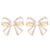 Retro French small fragrant style pearl bow earrings trendy high-end light luxury earrings stud earrings femininity wholesale