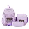 New Student Backpack for Primary and Secondary School Students Three Piece Set Large Capacity Cute Cat Class Backpack