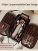 Double Zipper Travel Makeup Bag: Large-Capacity, Portable Cosmetic Organizer