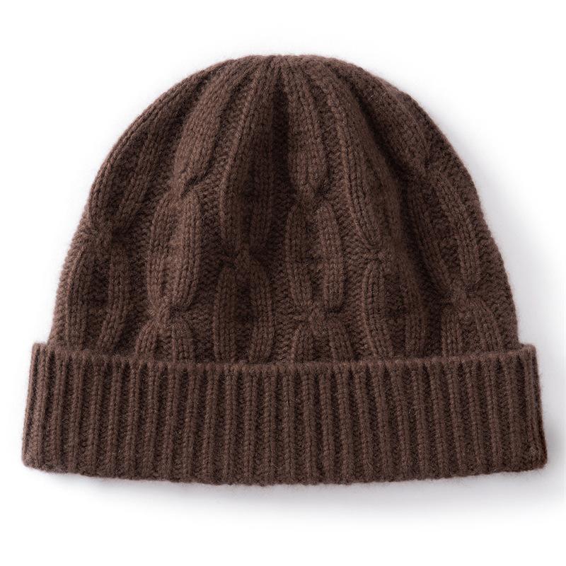 New cashmere hat is soft and warm, simple and fashionable versatile casual women's knitted hat, cycling cold hat