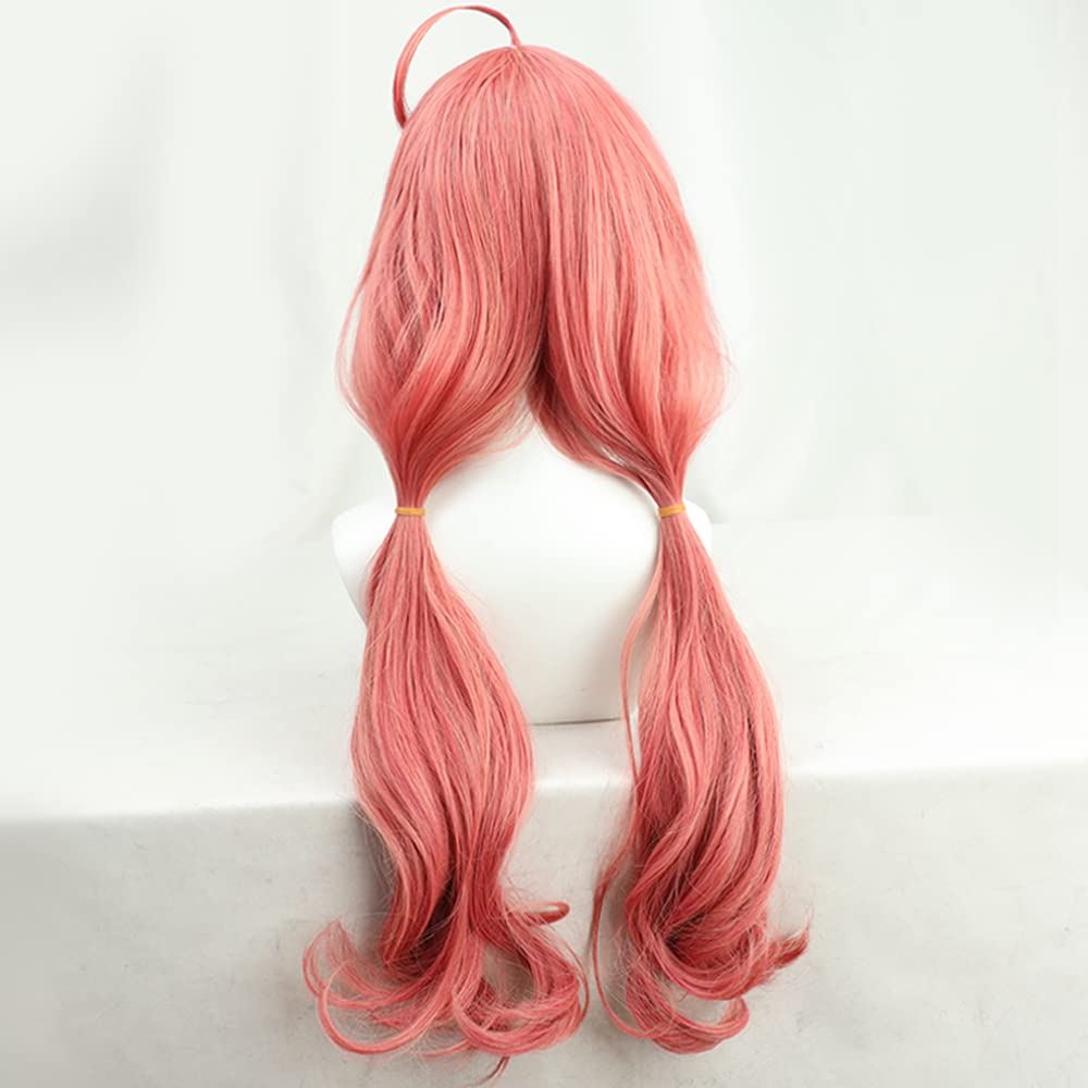 Sakura Miko Cosplay Perfect for and Includes Net and Red Heat-Resistant Wig, Costumes, Events, More, Comb, (Pigtails)