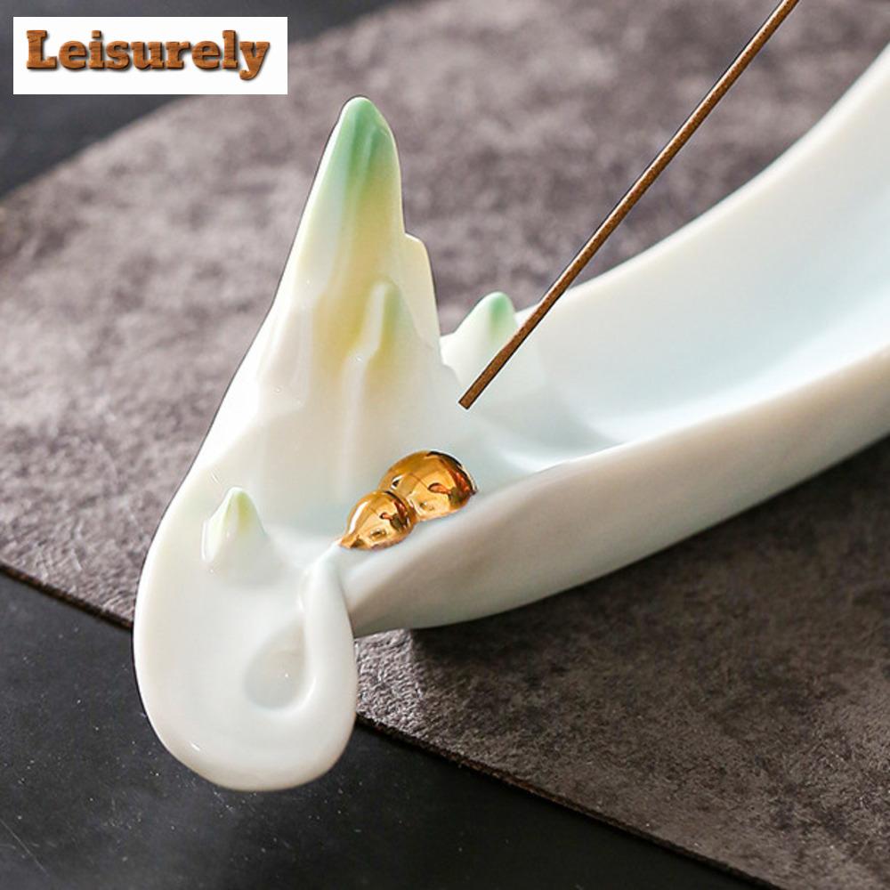 Weißer Porzellan Faden Räucherstäbchenhalter Ästhetischer Hirsch Räucherwasserfall Duftende Aromatische Kerzen Teezeremonie Ornamente