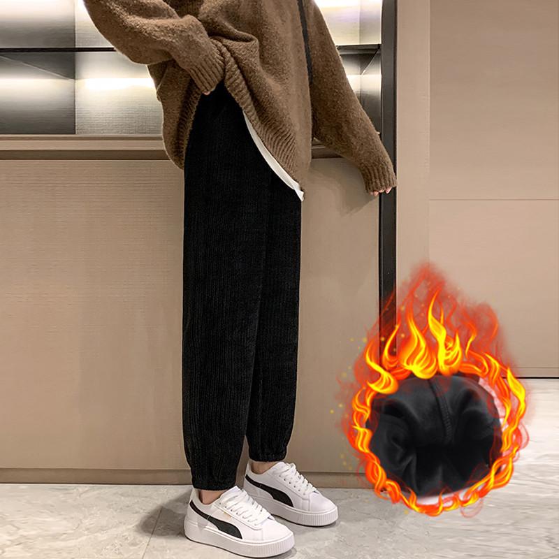 

Женские спортивные штаны-шаровары из плюша из чистого хлопка - свободные манжеты, утягивающие, осень/зима 2024. 2XL [125-135 lbs]