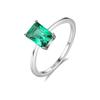 [HeyMeili] Green Artificial Emerald Ring May Birthstone 925 Silver Ring Engagement Wedding Accessory Present