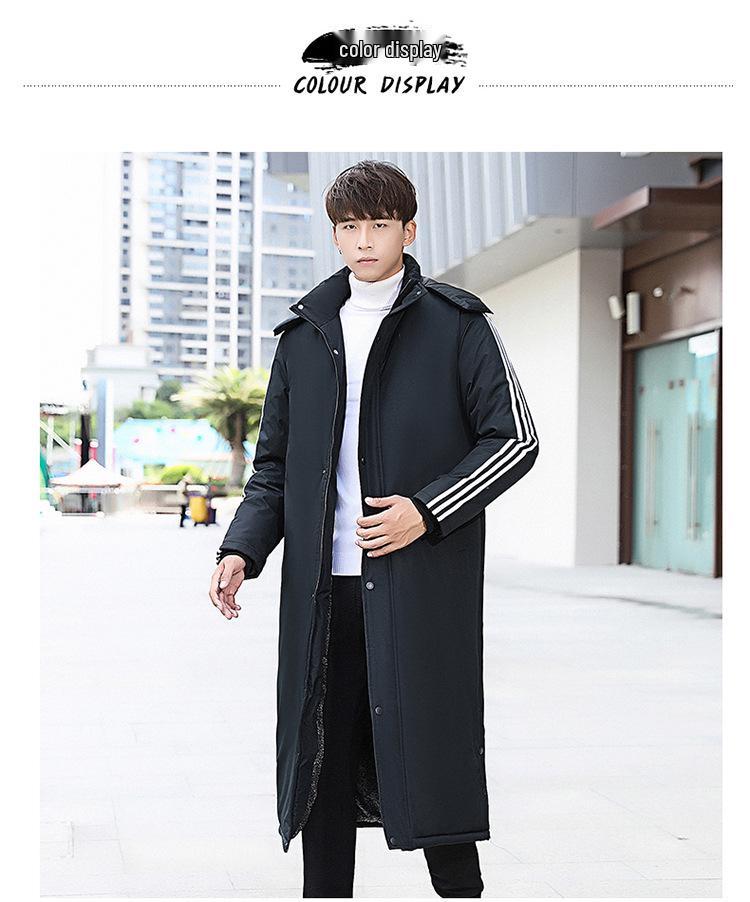 Unisex Winter Sports Overcoat - National Flag Design, Over-the-Knee, Thick Cotton for Cold Protection