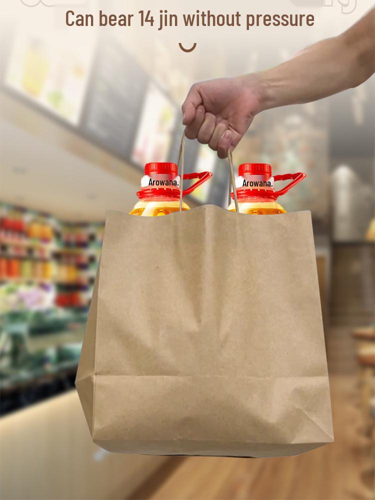 Saco de Papel Kraft Espesso de Grau Alimentício para Pão, Pastelaria, Almoço e Takeaway