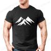 Mens Summer Casual Minimalist Mountain Print Short Sleeve TShirt Graphic Tees for Men Women Summer Tops Oversized Vintage Tees