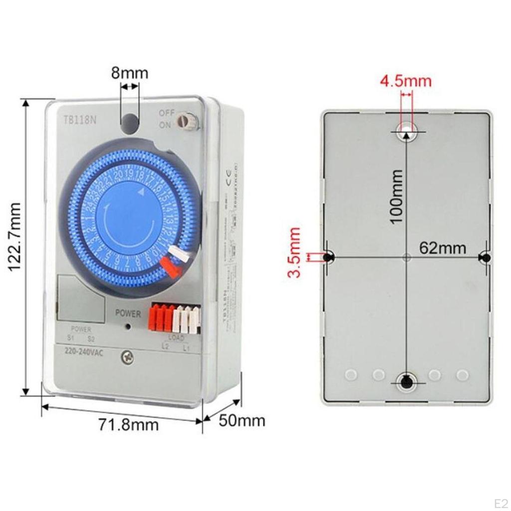 Mechanical Timer Multifunctional Quick Setup Time Controller Manual Override for Lights