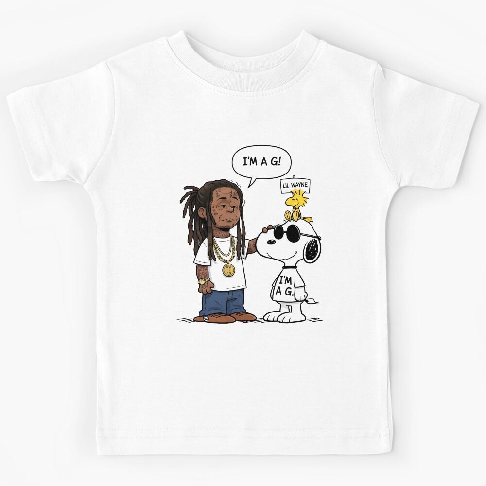 Lil Wayne x Snoopy I m A G ! Kids T-Shirt 130