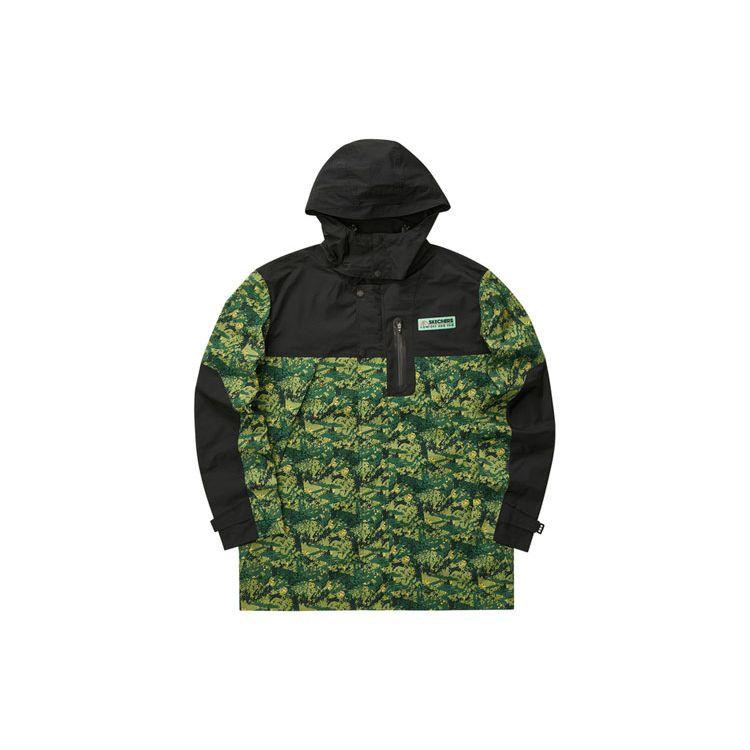 Skechers Stroll Series Printed Outdoor Workwear Patchwork Hooded Jacket Men Jacket Green Camouflage L321M132 L