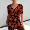 Fashion Floral Print 3D Printed Women's Casual V-neck Short Sleeved T-shirt